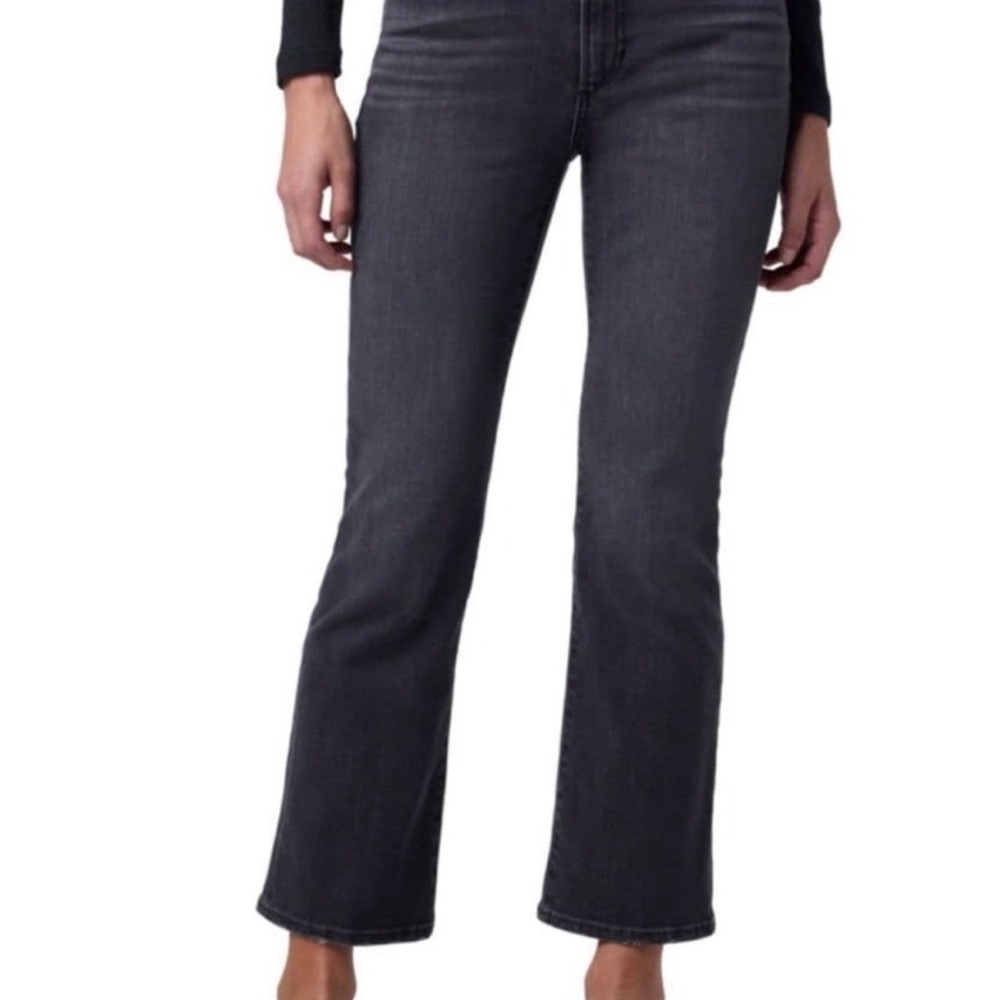 Joe's Jeans Dark Gray High Rise Cropped Flare Jeans